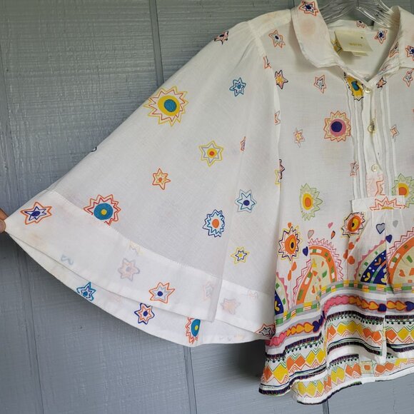 Anthropologie Maeve Eliot Popover Colorful Blouse Top. Size XS - Picture 5 of 7
